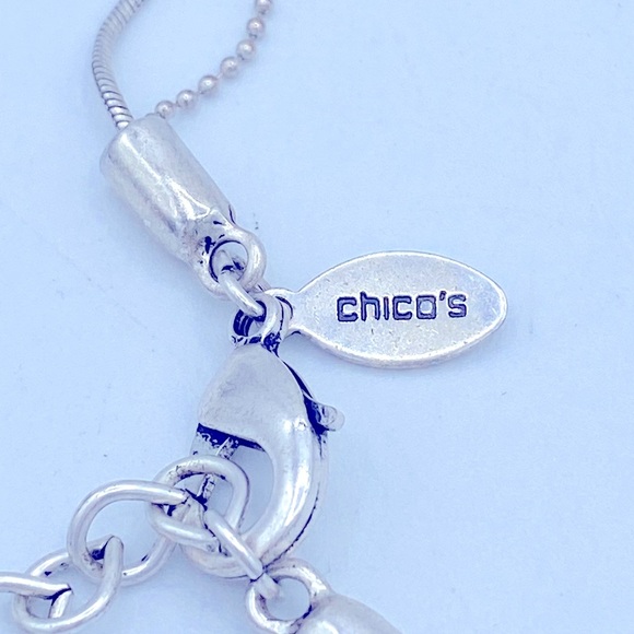 Chicos Cherry Red/Silver Toned Rebecca  Pendant Necklace Exclusively For Chicos - Picture 10 of 12
